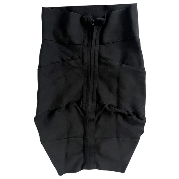 Herve Leger Black Bandage Mini Skirt Size M High Waist Designer - Picture 2 of 12